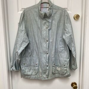 Lauren Ralph Lauren Light Blue Utility Jacket - Large